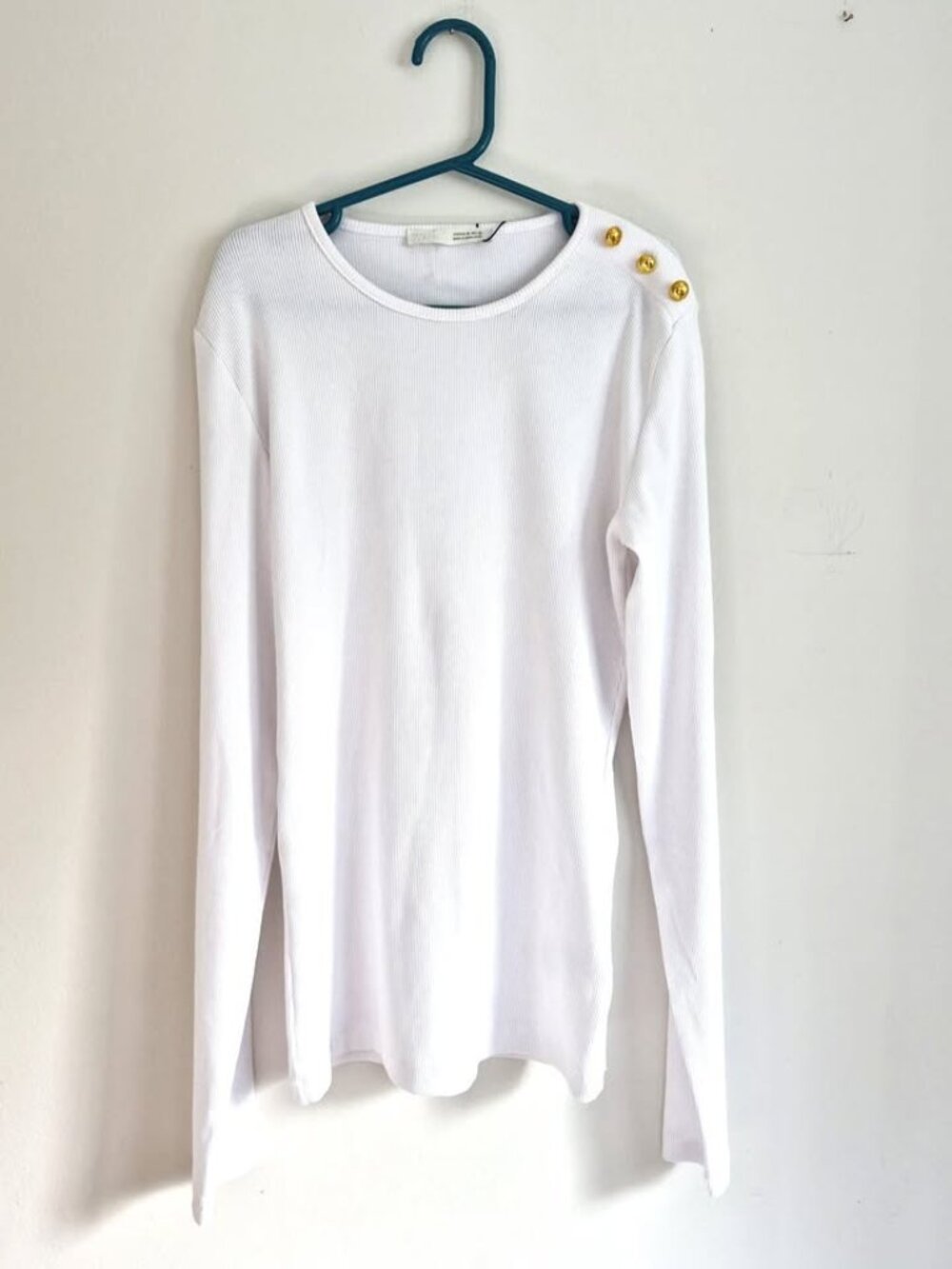 NWT Zara Kids White Gold Button Top Girls M (10-12)